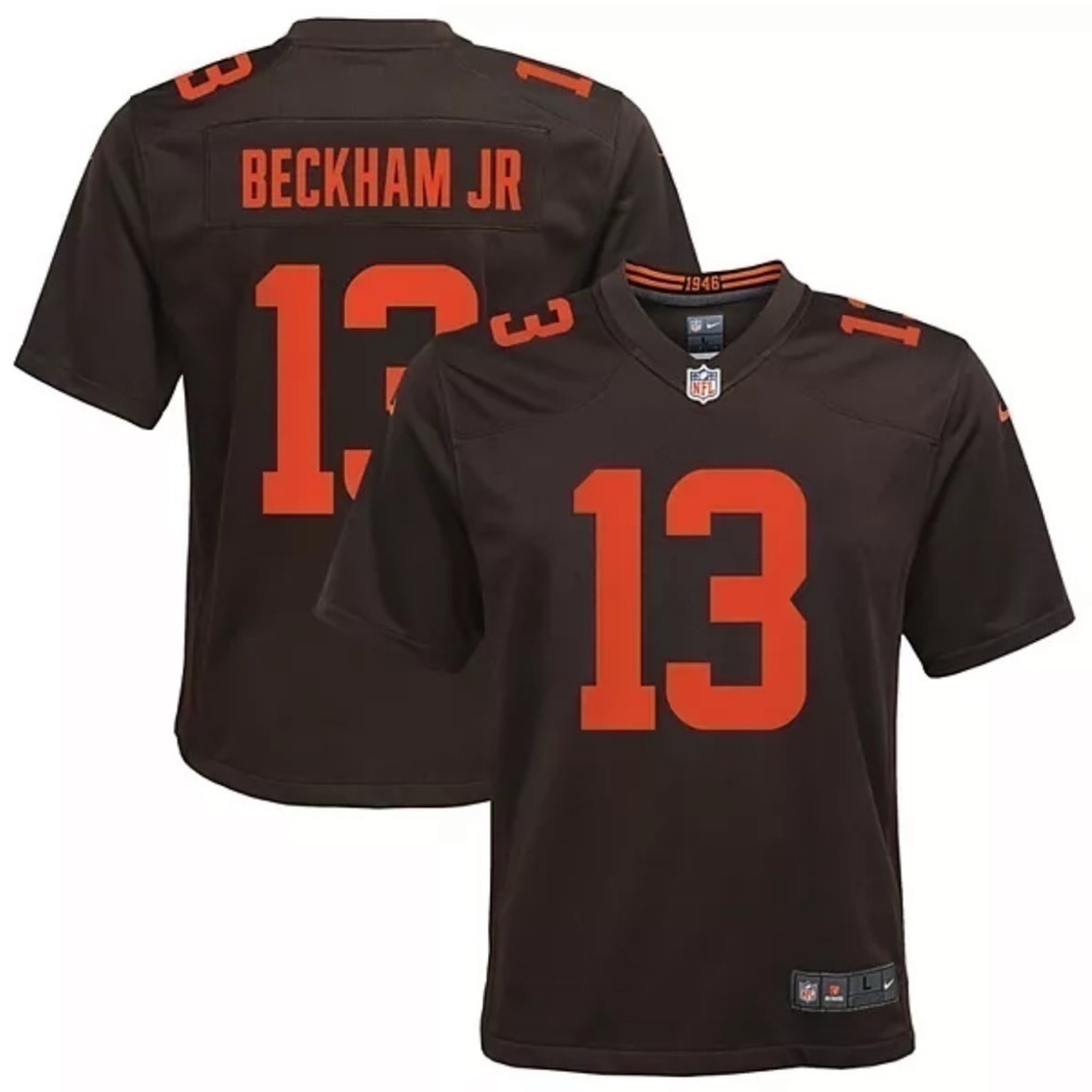 Nike Odell Beckham Jr. Brown Cleveland Browns Alternate Game Jersey youth XL